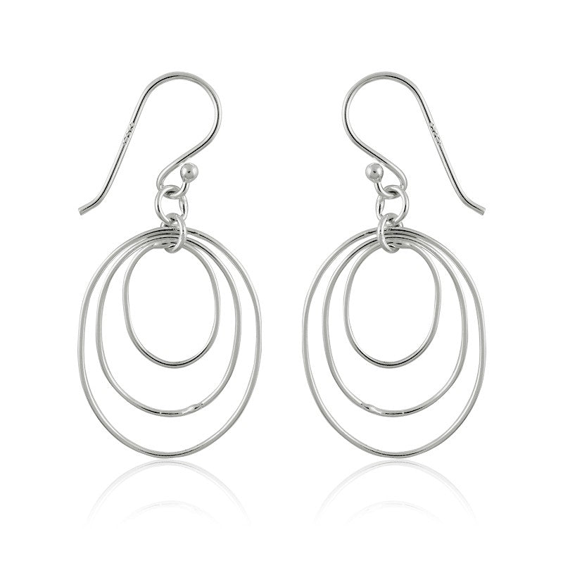 Sterling Silver Multi Open Circle Earrings