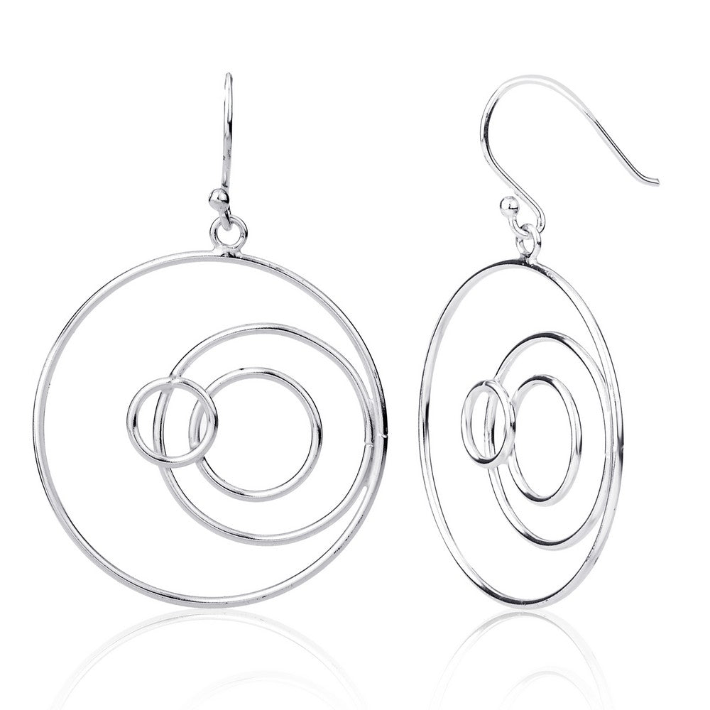 Sterling Silver Multi Open Circles Earrings