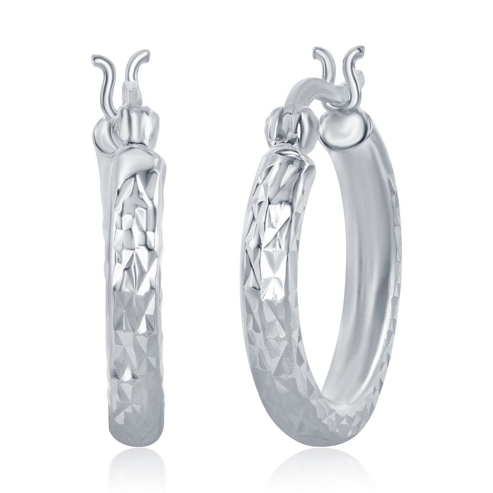 Sterling Silver Small D-C Hoop Earrings
