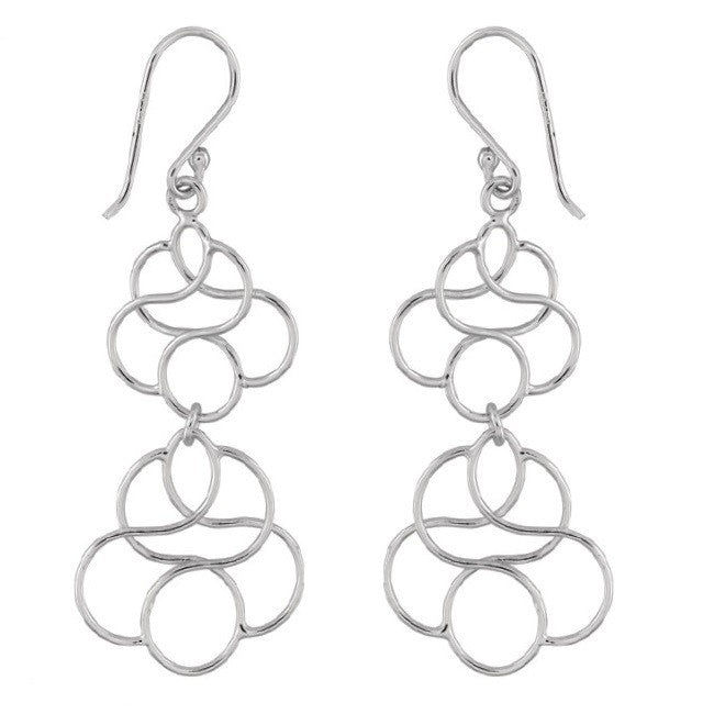 Sterling Silver Designed Hanging Earrings