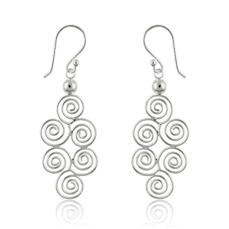 Sterling Silver Multi Swirls Earrings