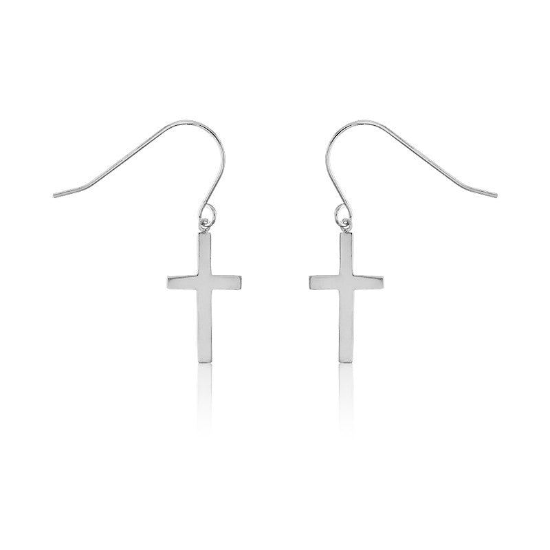 Sterling Silver Small Cross Earrings