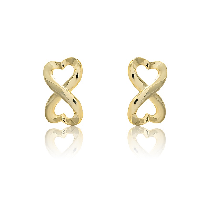 Sterling Silver GP Heart Infinity Earrings