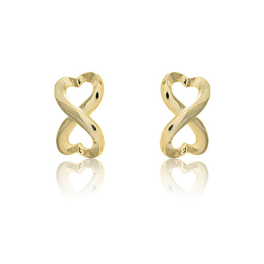 Sterling Silver GP Heart Infinity Earrings