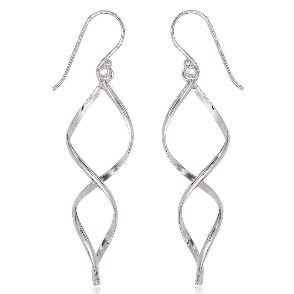 Sterling Silver Open 3 D Swirl Earrings