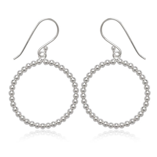 Sterling Silver Open Bead Round Earrings