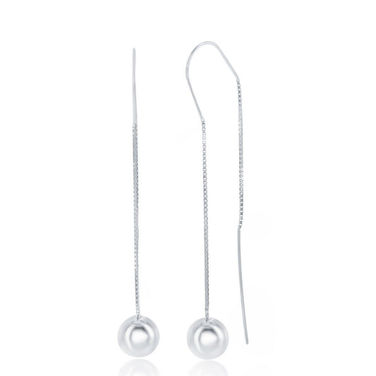 Sterling Silver Chain with Hanging Bead Threader Earrings