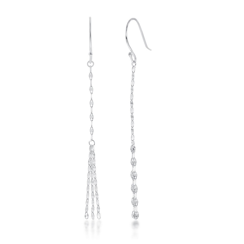 Sterling Silver Fancy Chain Tassel Earrings