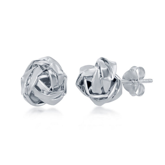 Sterling Silver Love Knot Stud Earrings