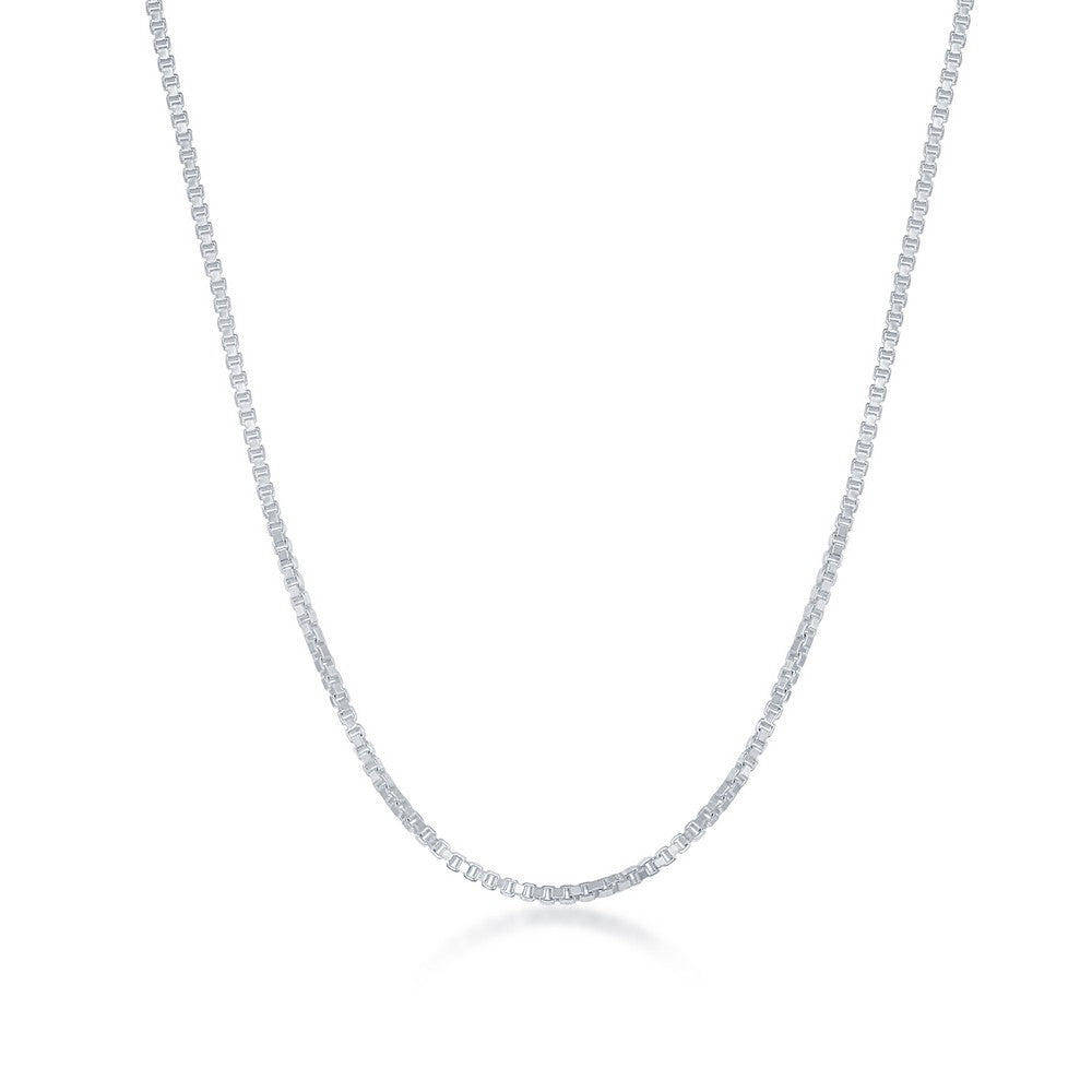 Sterling Silver 1.0mm Box Chain - Silver Plated