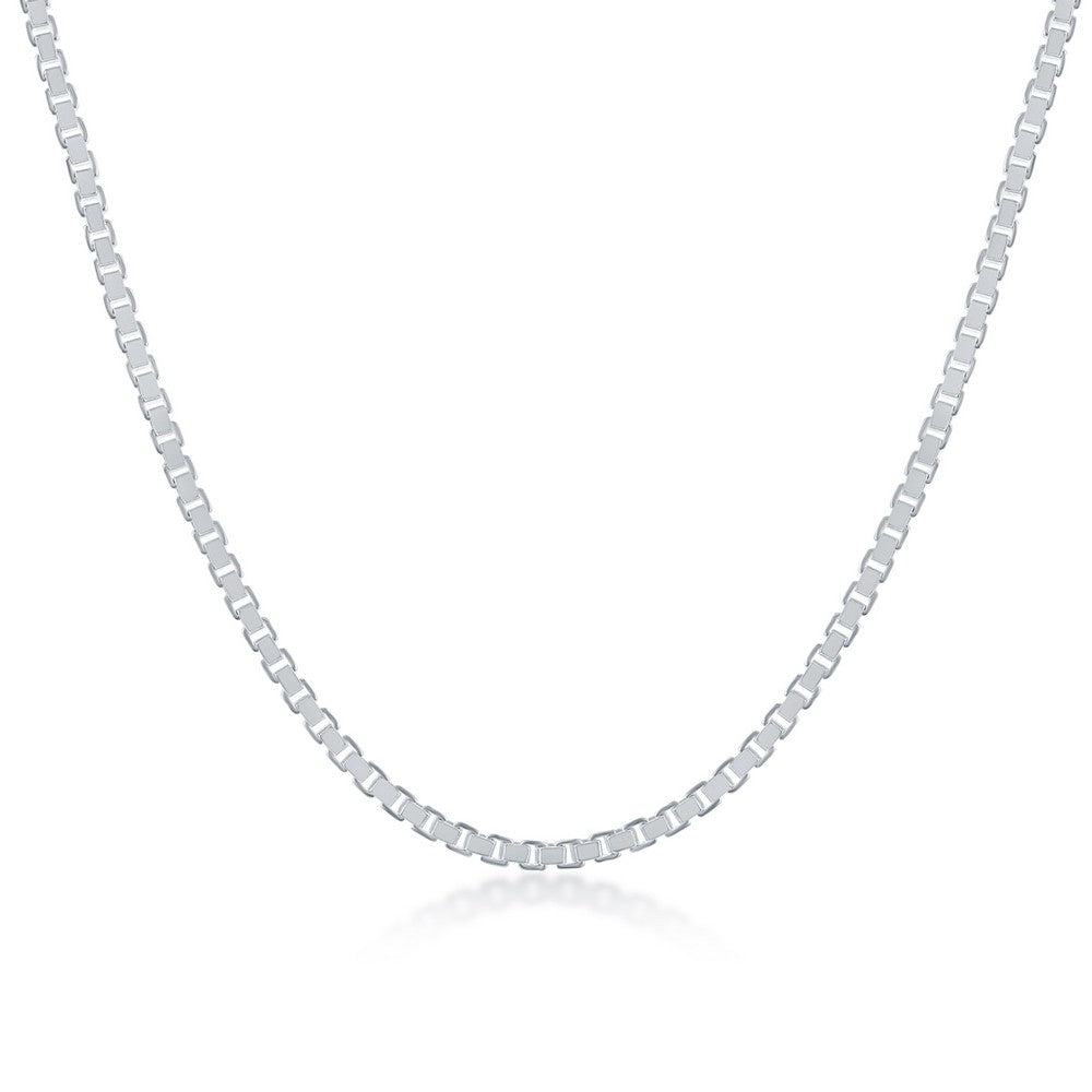 22 Inch Sterling Silver 1.8mm Box Chain - Silver Plated