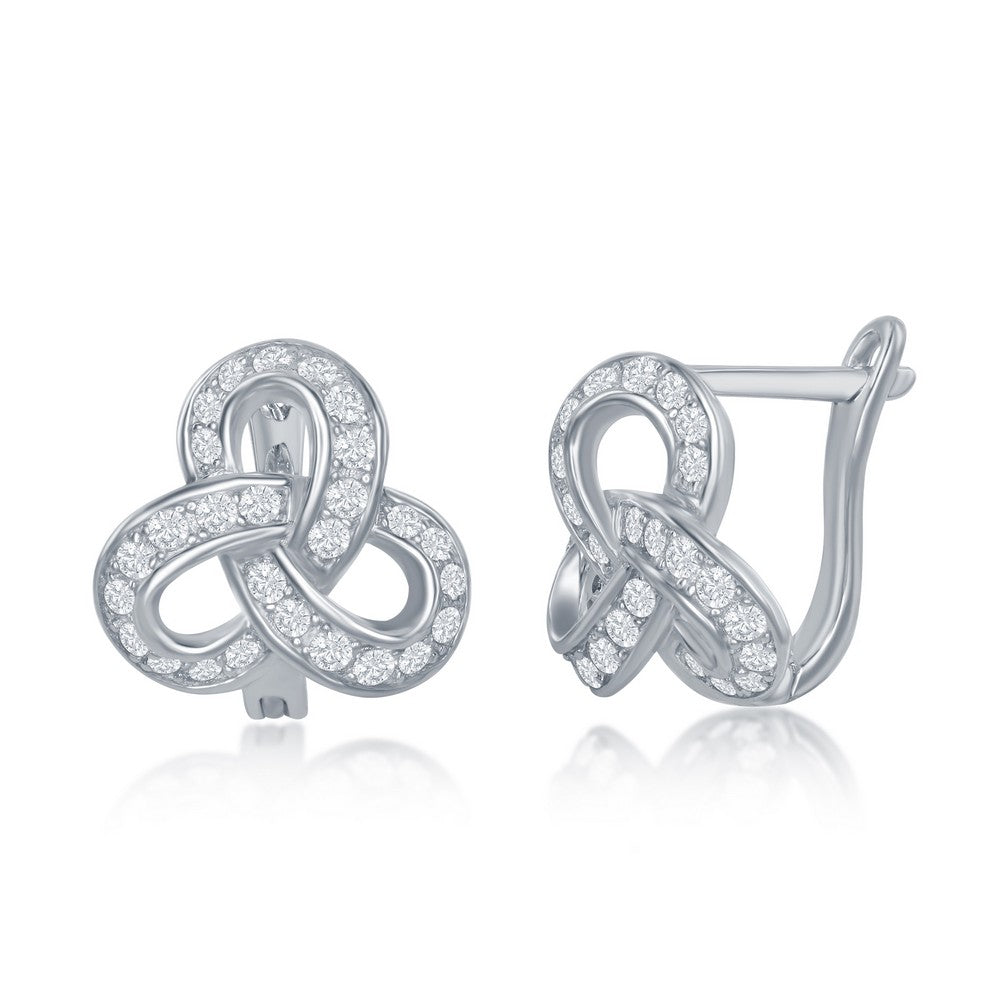 Sterling Silver CZ Knot Earrings