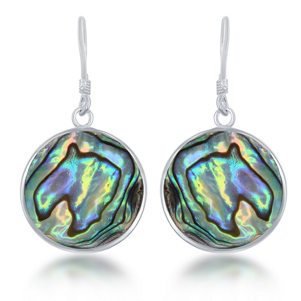 Sterling Silver Round Tree of Life Earring - Abalone