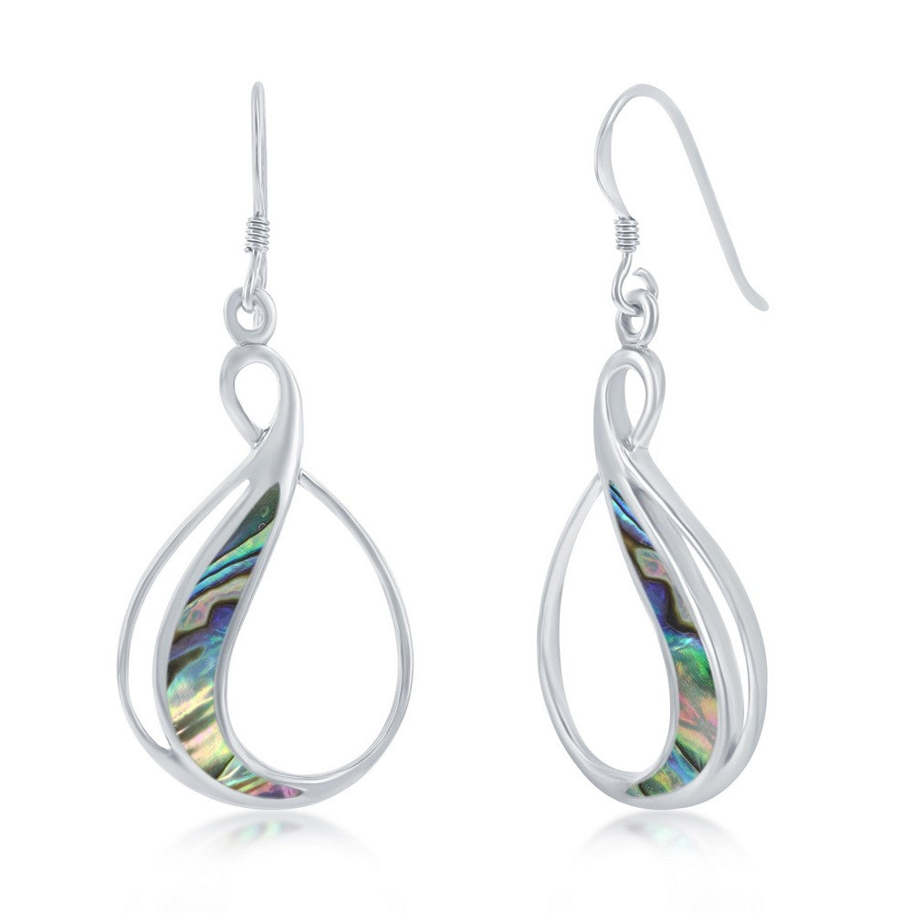 Sterling Silver Pearshaped Abalone Earrings