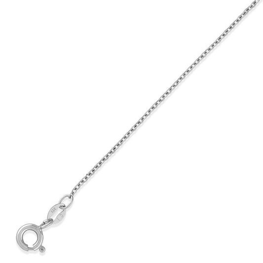 Sterling Silver 1.3mm Cable Chain - Rhodium Plated