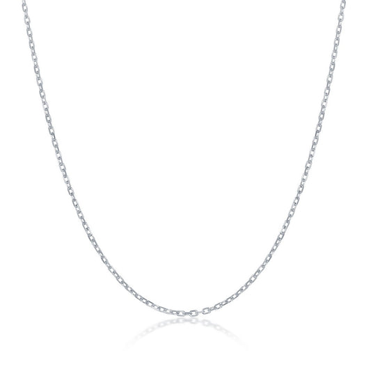 Sterling Silver 0.9mm D-C Anchor-Cable Chain - Rhodium Plated