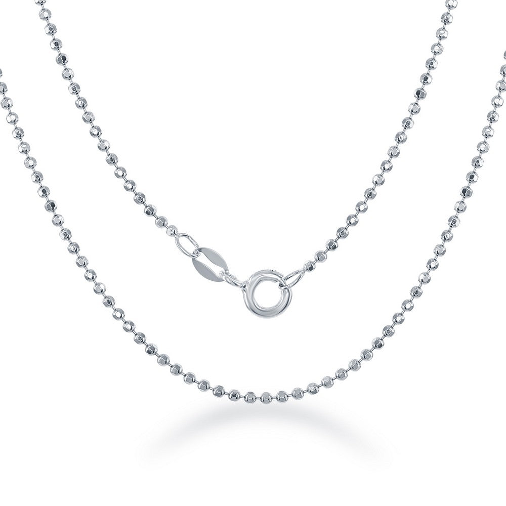 Sterling Silver 1.5mm Diamond Cut Bead Chain
