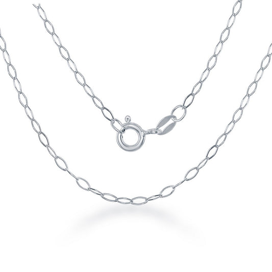 Sterling Silver Diamond Shaped Open Link Chain