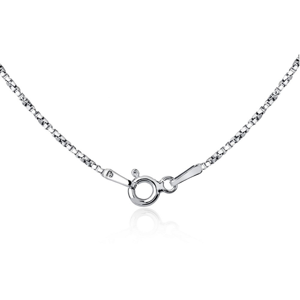 Sterling Silver 1.3mm Twisted Box Chain - Rhodium Plated