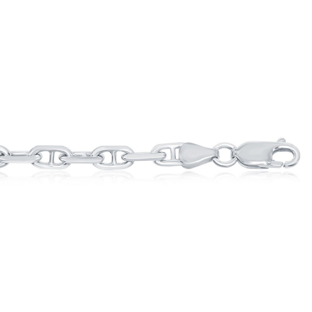 Sterling Silver 4.6mm Anchor Marina Chain - Rhodium Plated