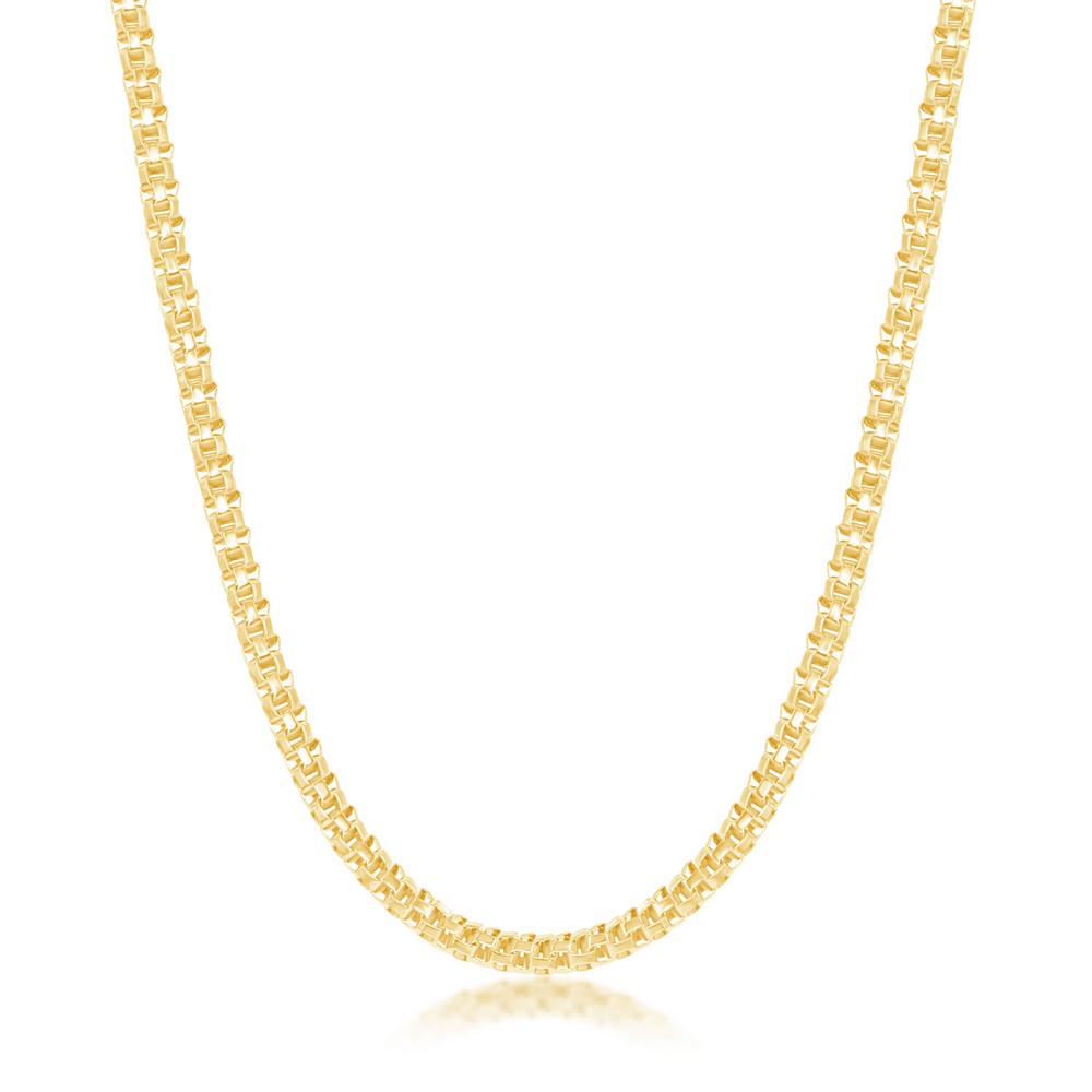 Sterling Silver 3mm Round Coriana Chain - Gold Plated