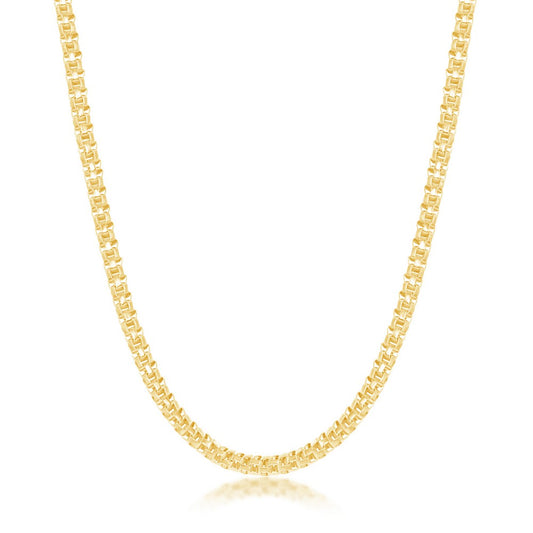 Sterling Silver 3mm Round Coriana Chain - Gold Plated