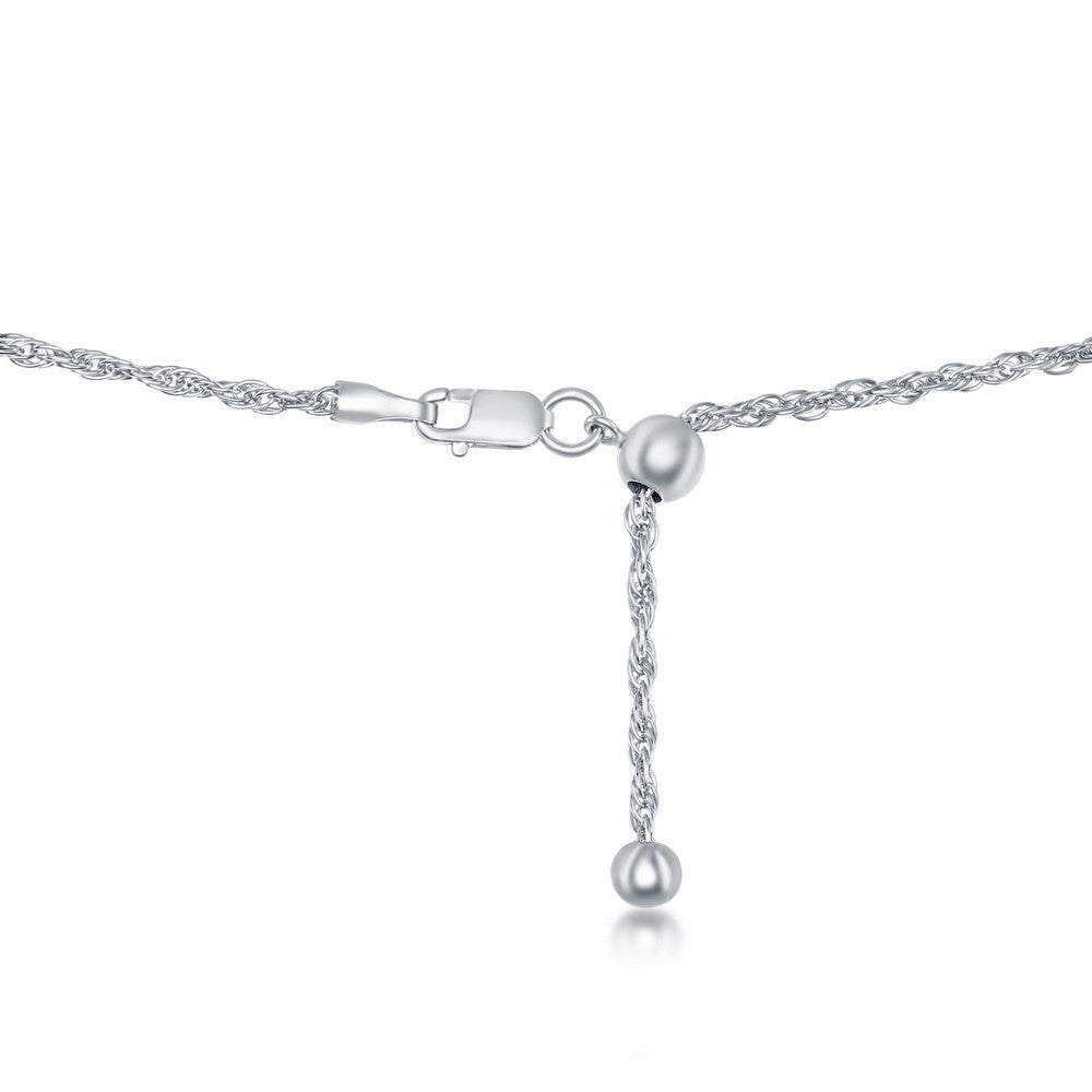Sterling Silver Rope Adjustable Chain
