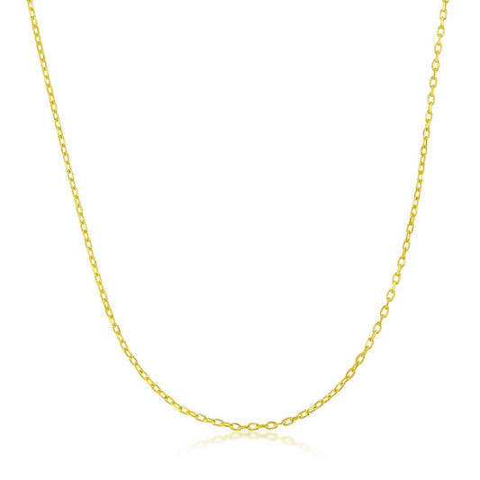 Sterling Silver 0.80mm Cable Chain - Gold Plated