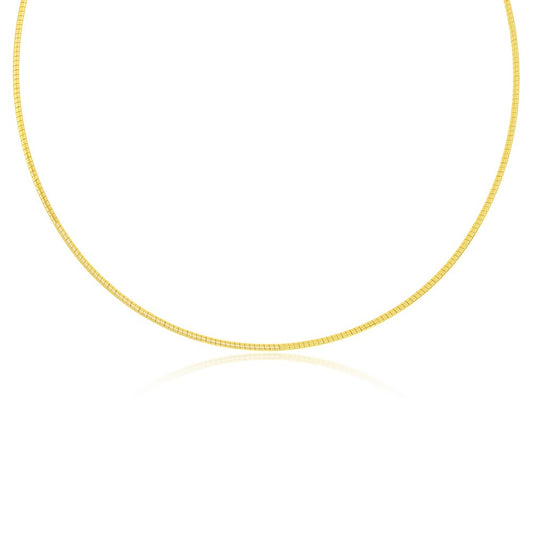 Sterling Silver 2mm Round Omega Chain - Gold Plated