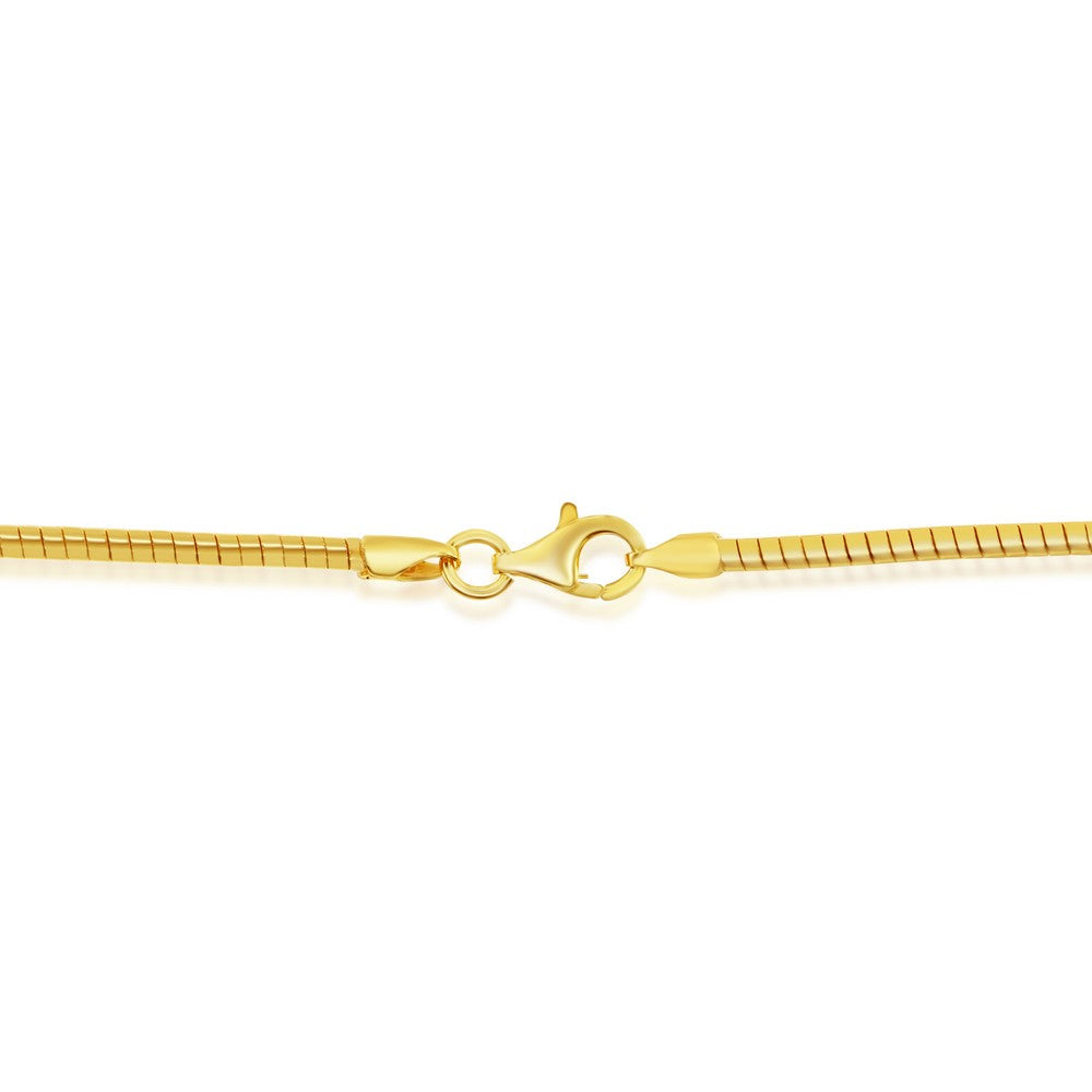 Sterling Silver 2mm Round Omega Chain - Gold Plated