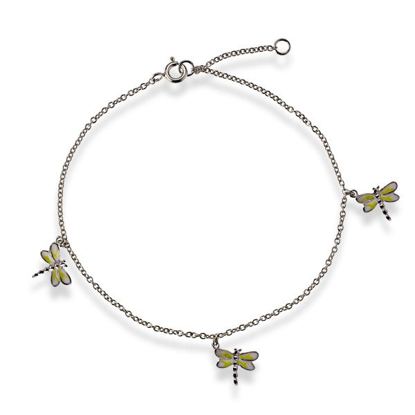 Sterling Silver Anklet With  Hanging Butterflys