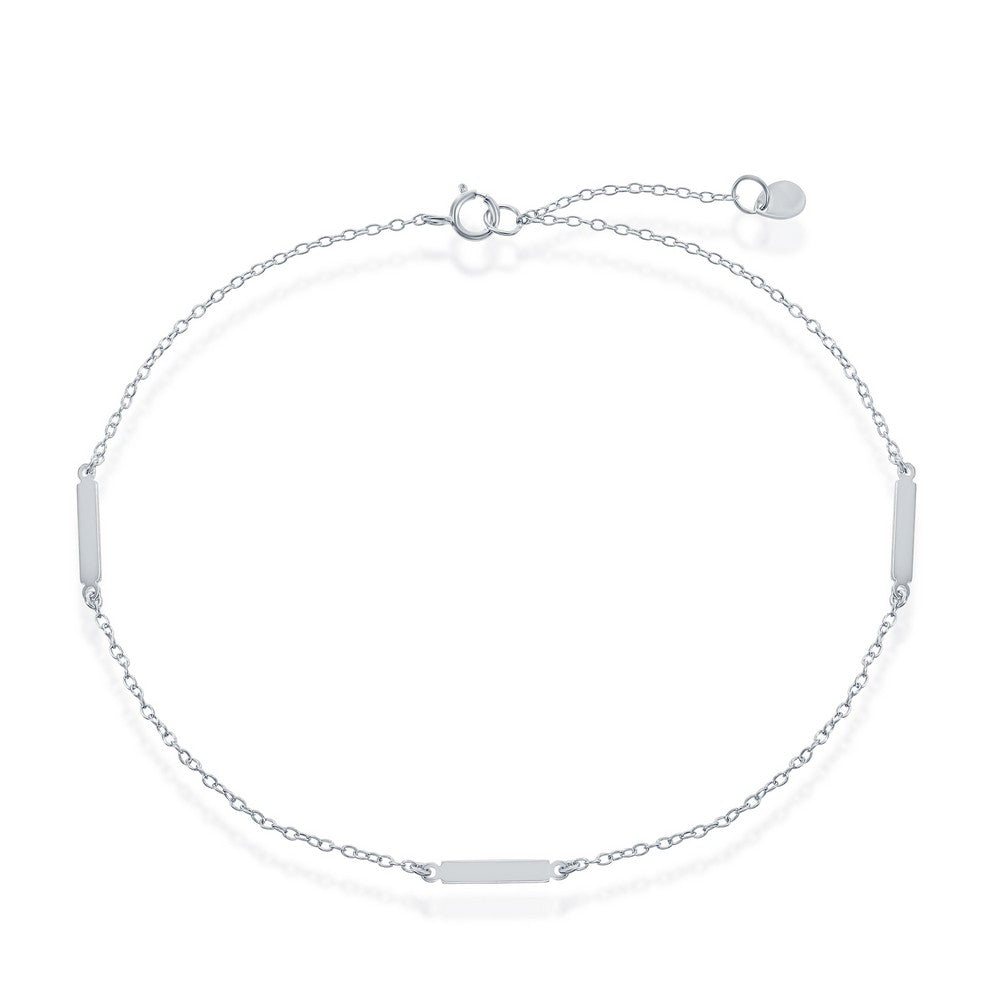 Sterling Silver Triple Bar Anklet