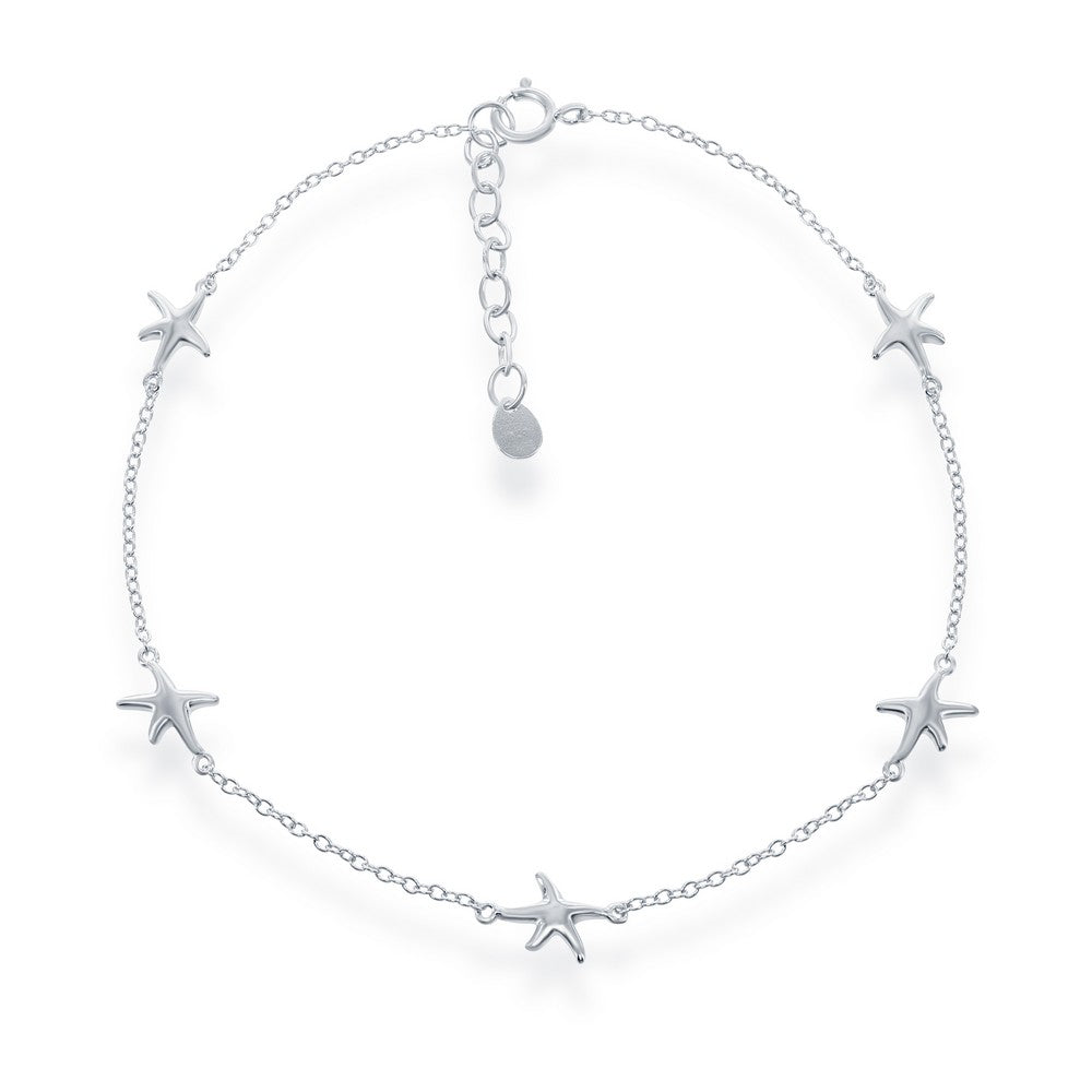 Sterling Silver Starfish Anklet