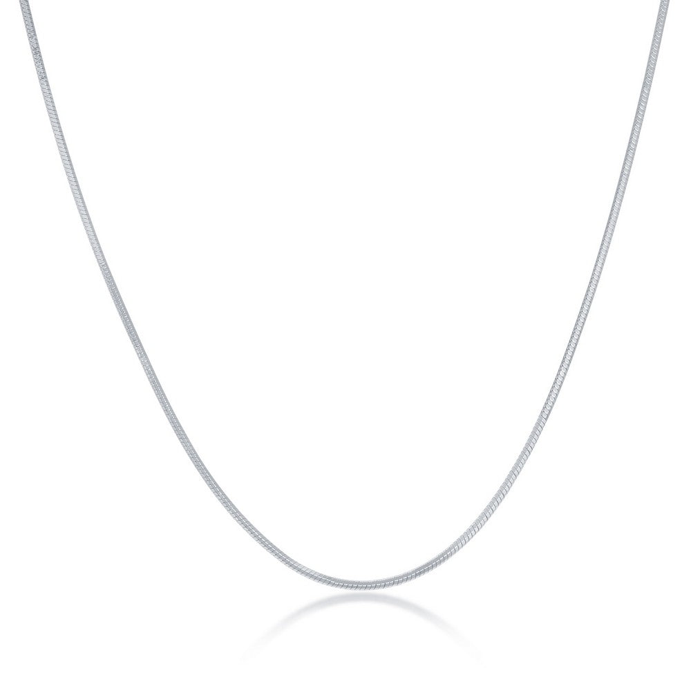 Sterling Silver 1.0mm Square Snake Chain - Rhodium Plated