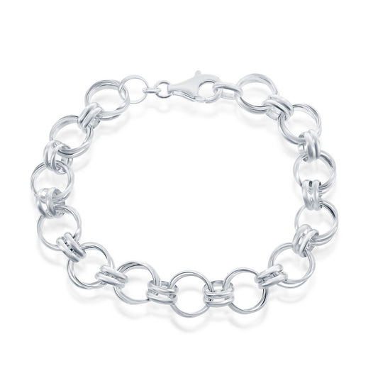 Sterling Silver Multi Circle Link Bracelet
