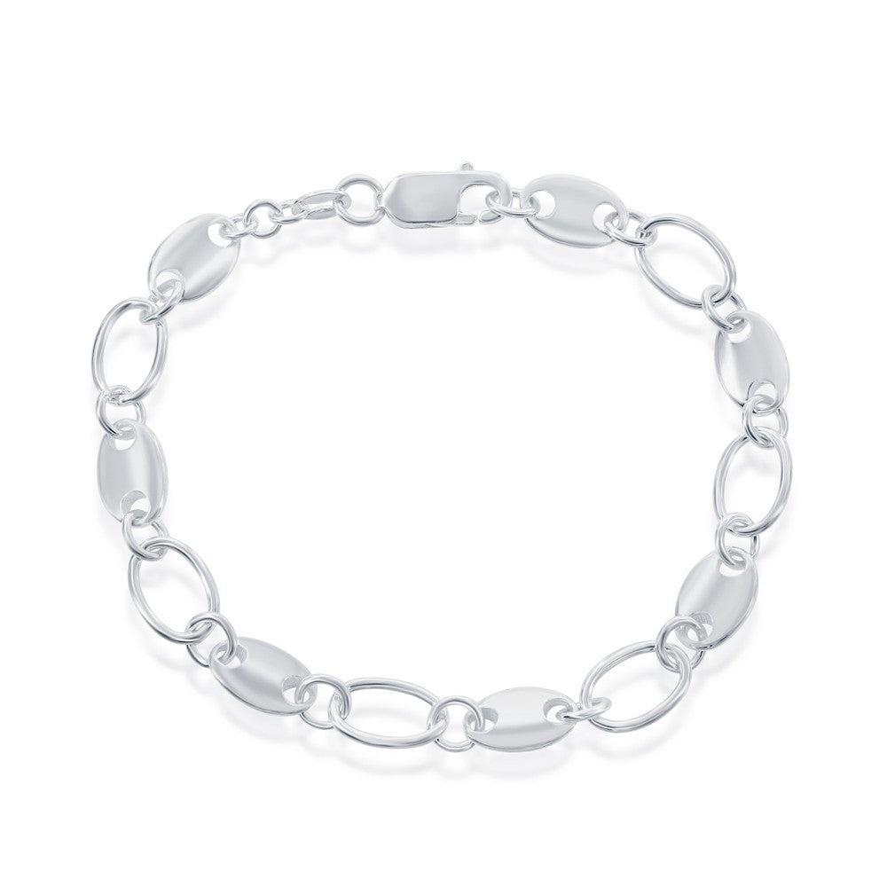 Sterling Silver Guci and Oval Link Bracelet