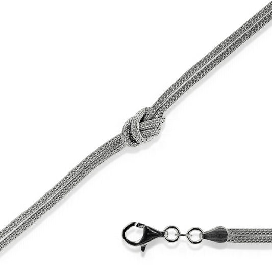 Sterling Silver Double-Strand Center Knot Bracelet