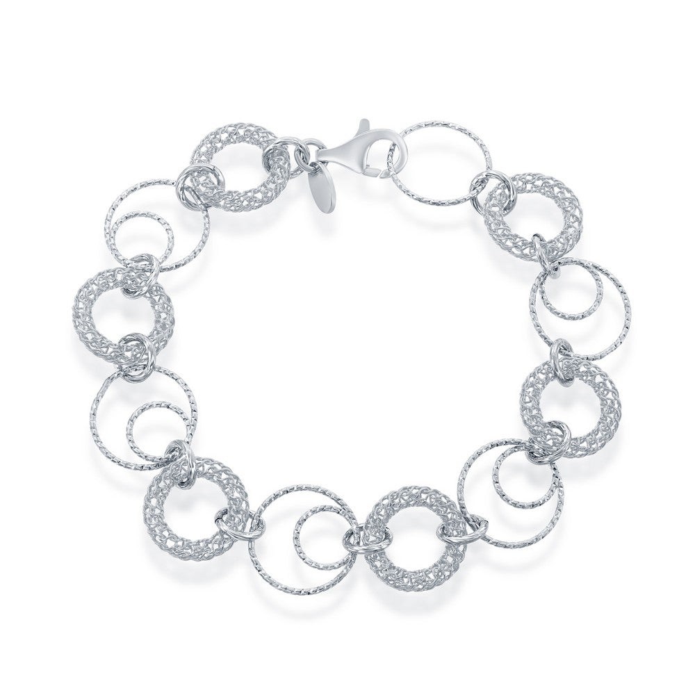 Sterling Silver Open Circles Link Bracelet