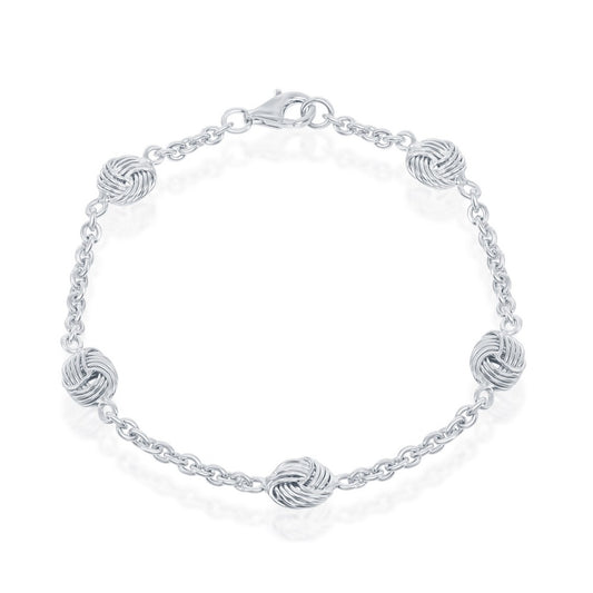 Sterling Silver Love Knot Linked Bracelet