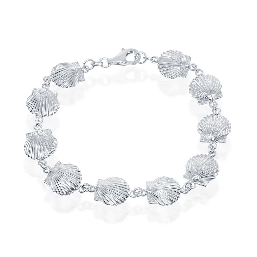 Sterling Silver Seashell Linked Bracelet
