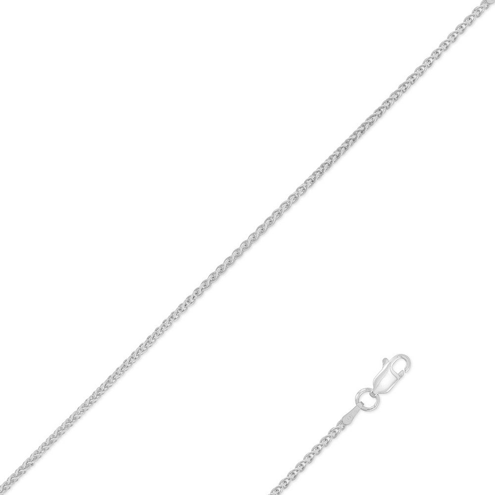 Sterling Silver  Spiga Chain - Rhodium Plated