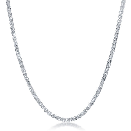 Sterling Silver Spiga Chain - Rhodium Plated