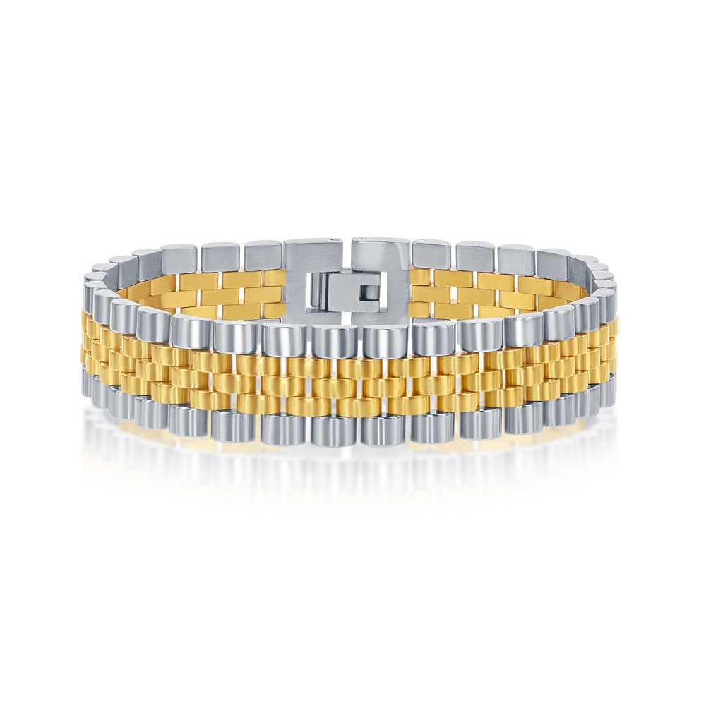 Stainless Steel Two-Tone Gold Plated Bracelet