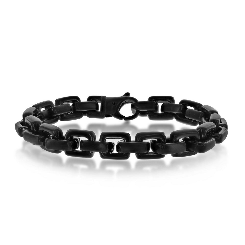 Stainless Steel Anchor Link Bracelet - Black Plating