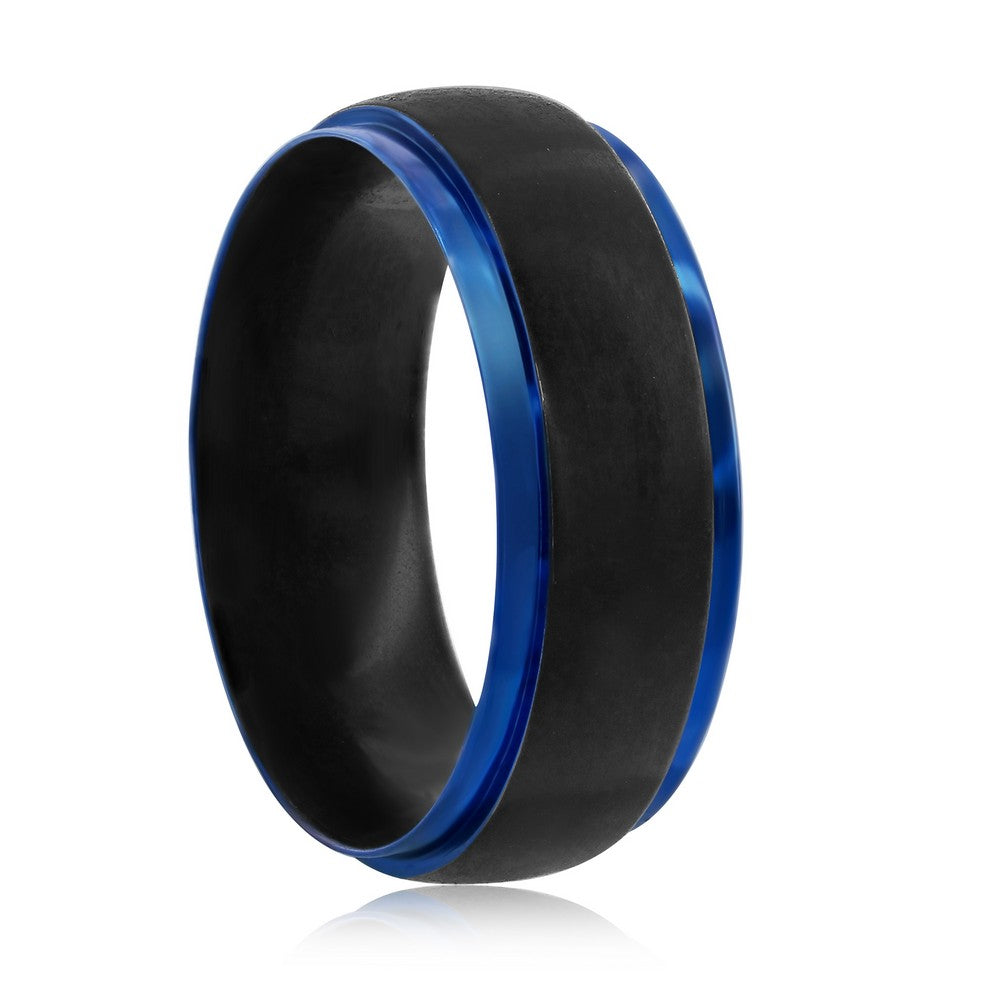 Stainleses Steel Black and Blue Band