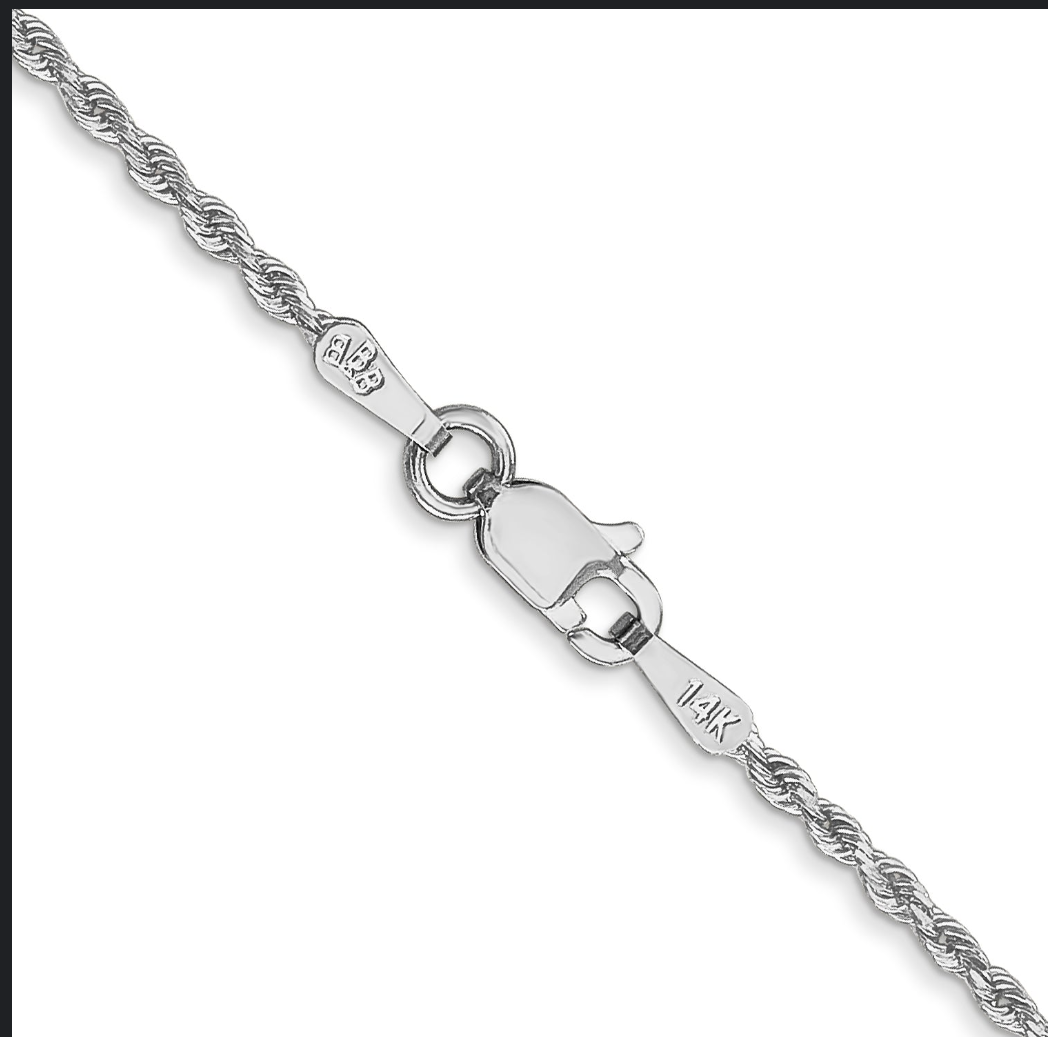 14k 3.5mm D/C Rope with Lobster Clasp Chain