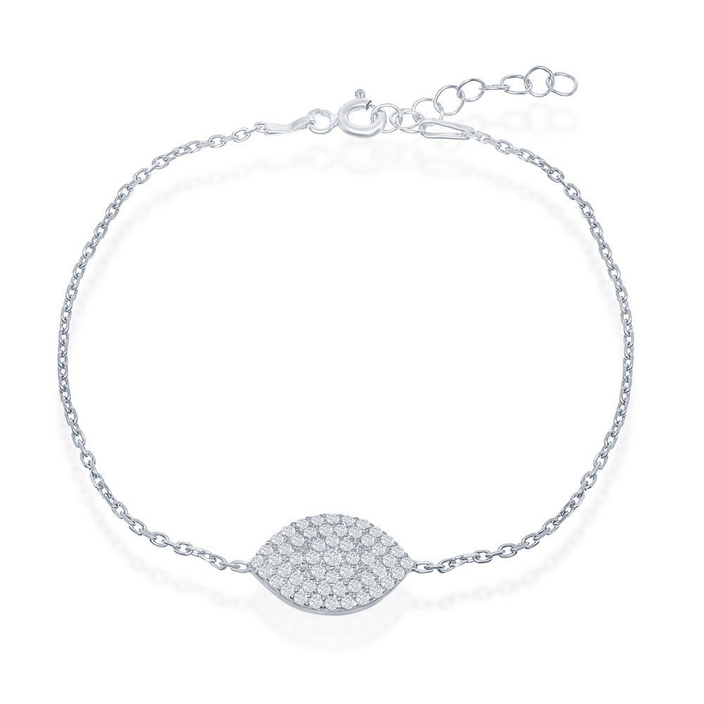 Sterling Silver  Marquise CZ Bracelet