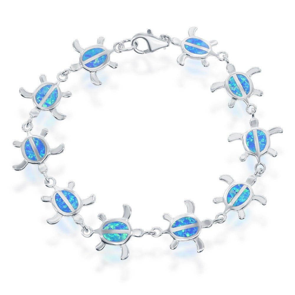 Sterling Silver Opal Turtle Bracelet