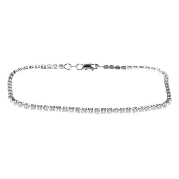 Sterling Silver Thin CZ Tennis Bracelet