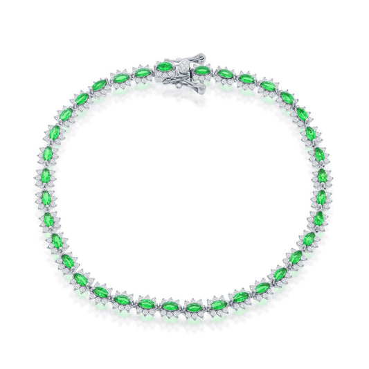 Sterling Silver 5mm Royal CZ Tennis Bracelet - Emerald CZ